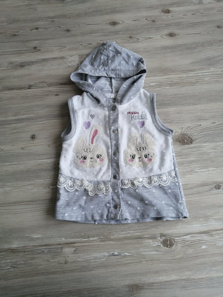 Kapüşonlu Nakışlı Kız Yelek, bebek yeleği - Görsel 2