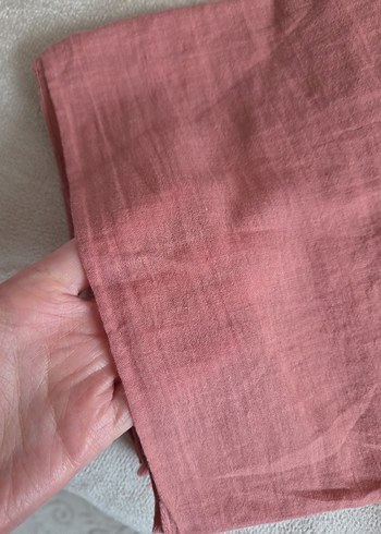 Pembe Keten Salaş Kadın Şal - Görsel 3