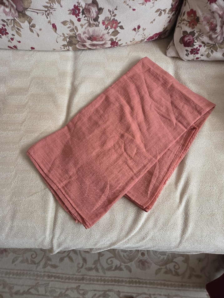 Pembe Keten Salaş Kadın Şal - Görsel 2