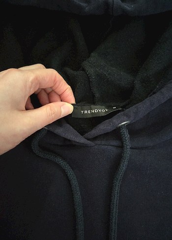 Lacivert Kapüşonlu Kadın Sweatshirt - Görsel 4