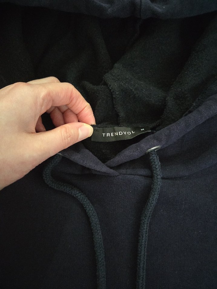 Lacivert Kapüşonlu Kadın Sweatshirt - Görsel 4