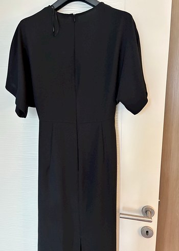 Siyah Drapeli Uzun Kadın Elbise - Görsel 2