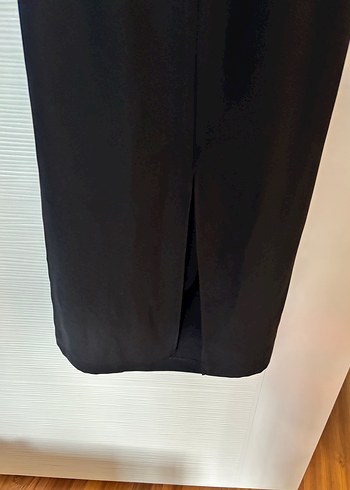 Siyah Drapeli Uzun Kadın Elbise - Görsel 3