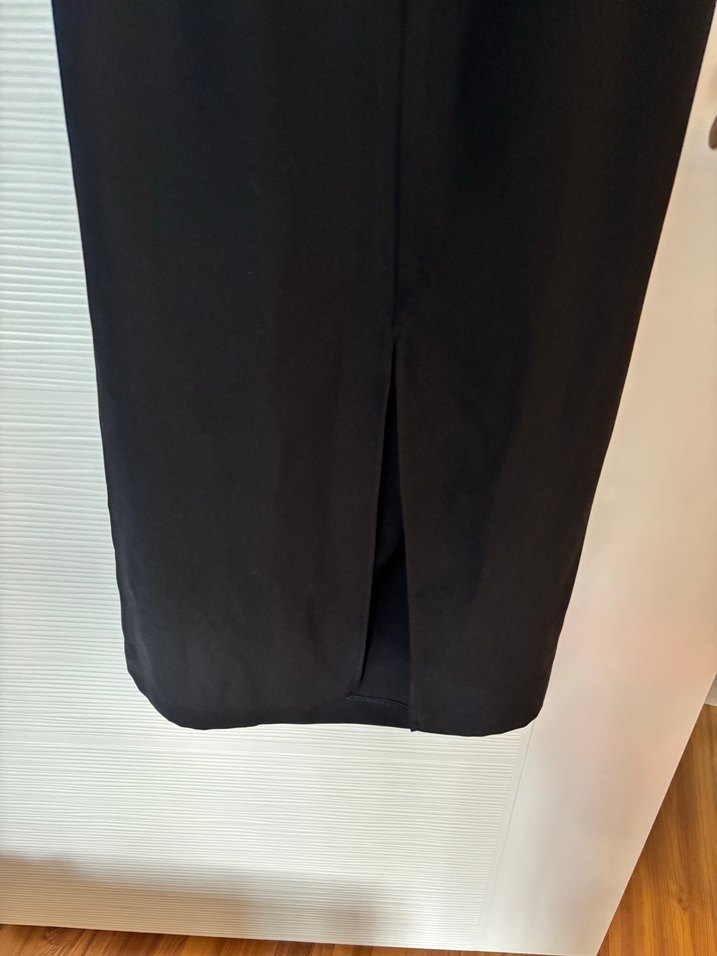 Siyah Drapeli Uzun Kadın Elbise - Görsel 3