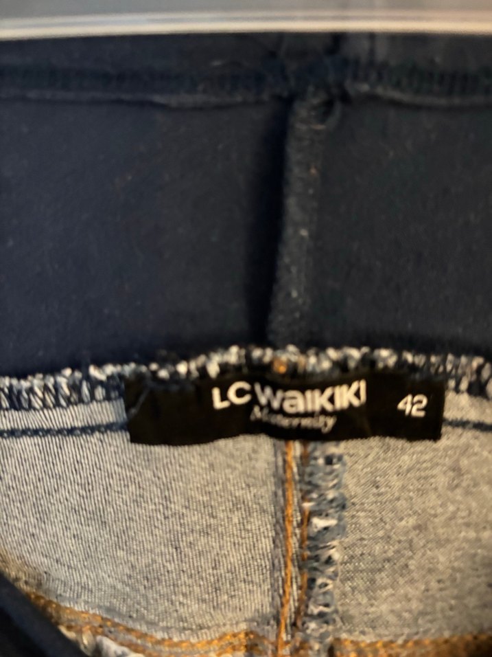 Lacivert Bol Kesim Hamile Kot Pantolon - Görsel 3