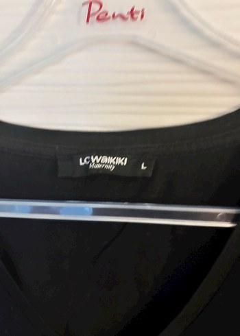 Siyah V Yakalı Hamile Tshirt - Görsel 3