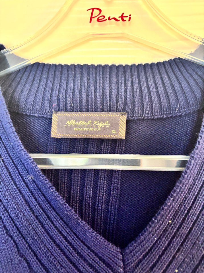 Lacivert V Yaka Erkek Triko Kazak - Görsel 3