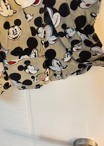 Gri Mickey Mouse Baskılı Kadın Gömlek - Görsel 3