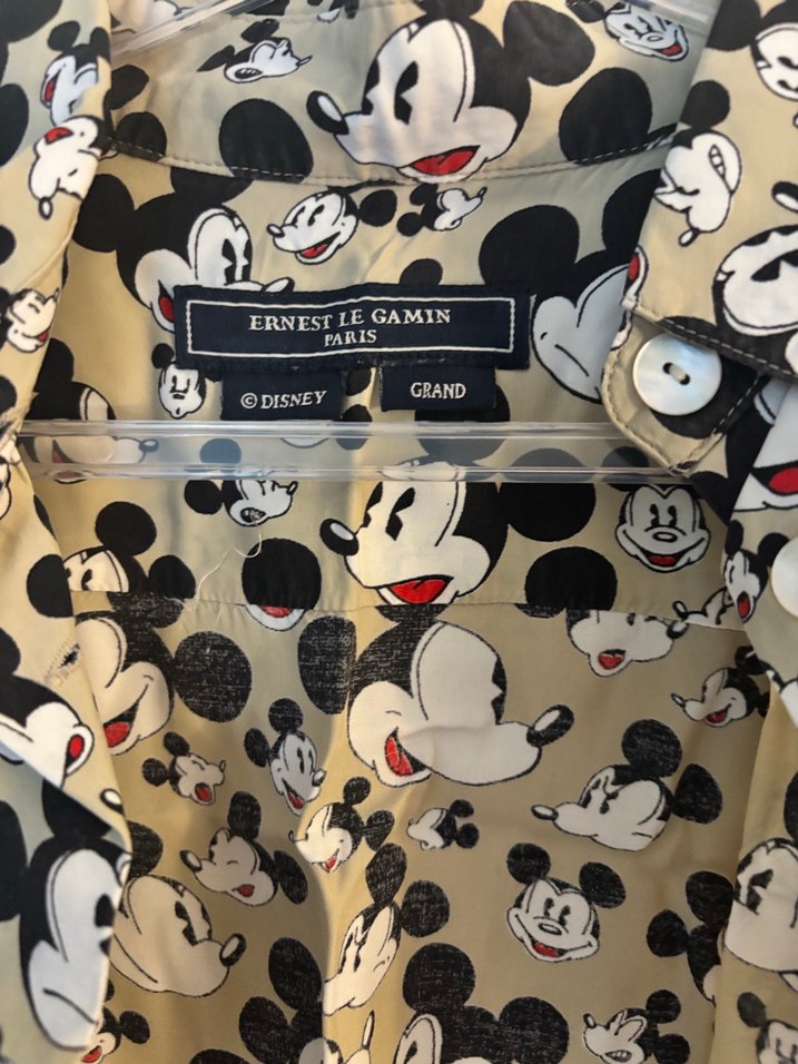 Gri Mickey Mouse Baskılı Kadın Gömlek - Görsel 5