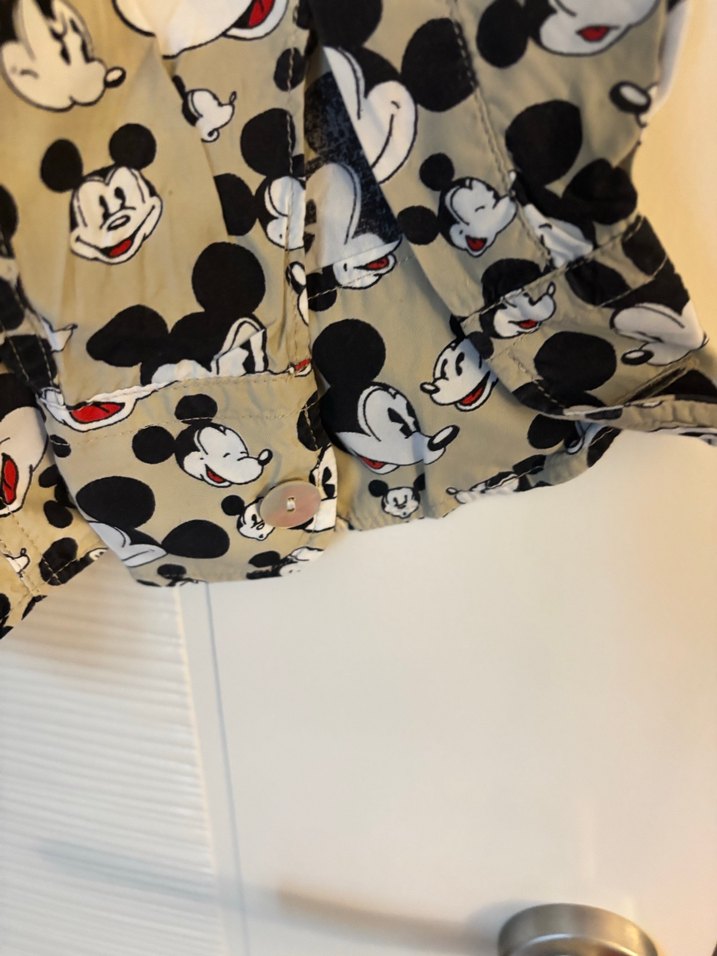 Gri Mickey Mouse Baskılı Kadın Gömlek - Görsel 3