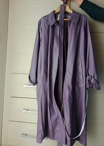 Setre Mor Uzun Drapeli Kadin Trenckot