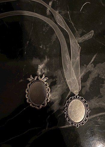  Beden Gri Kurdeleli Vintage Gotik Kolye