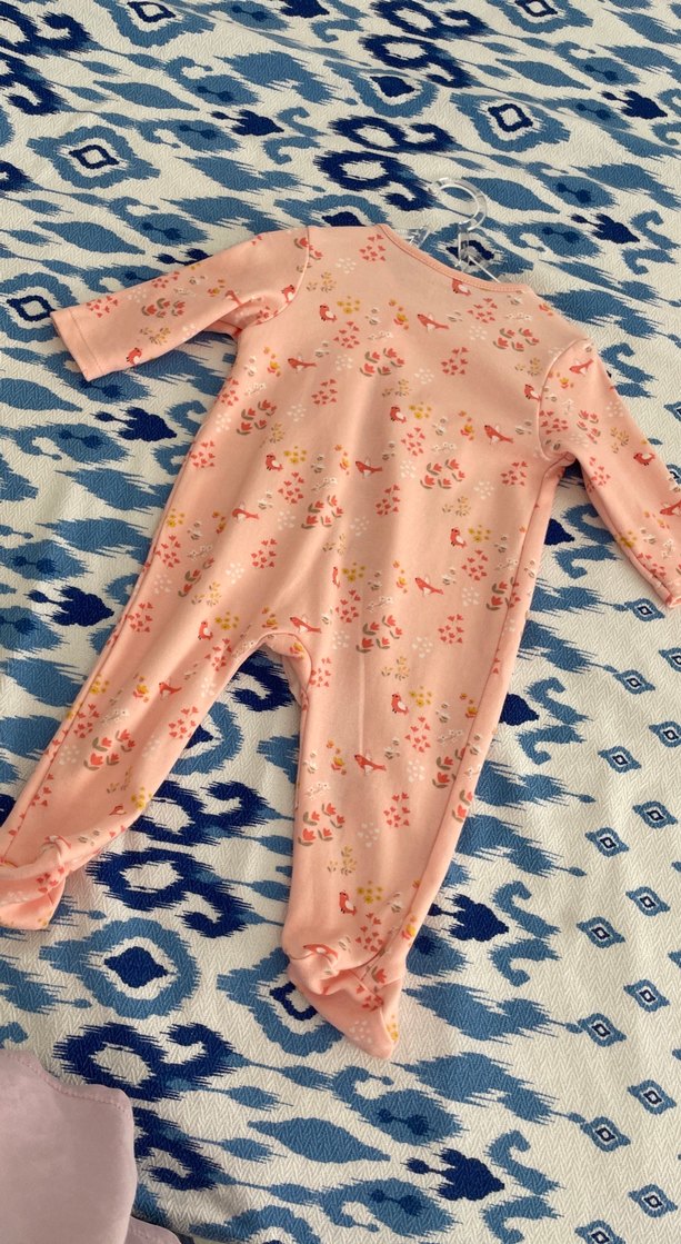 Pembe Baskılı Fermuarlı Bebek Tulum - Görsel 3