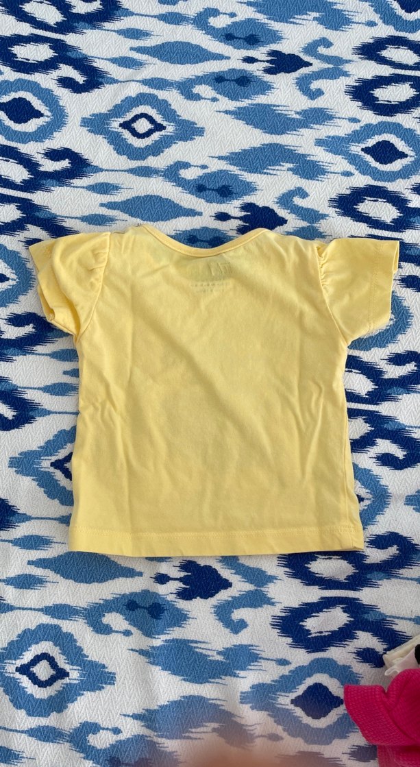 Kız Çocuk Sarı Baskılı Kısa Kollu Tişört - Görsel 2
