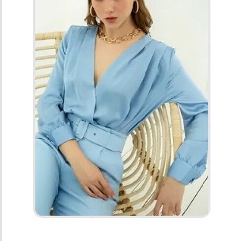 Saten görünümlü bluz