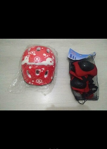 Çocuk kask ve dizlik takımı