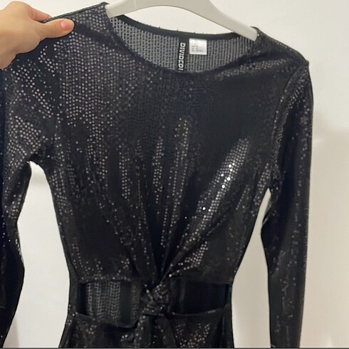 xs Beden siyah Renk H&M 34 beden kısa gece elbisesi
