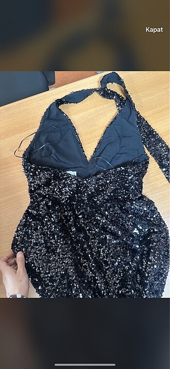 xl Beden siyah Renk Zara pullu balon elbise