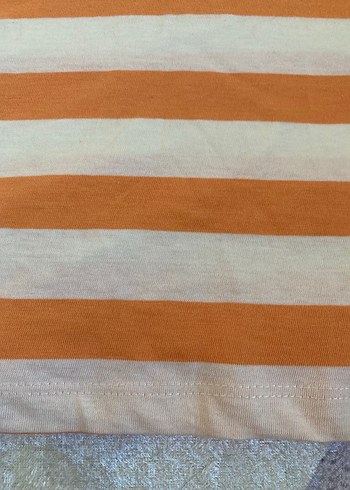 Mavi marka Turuncu çizgili kısa kollu tişört - Görsel 2