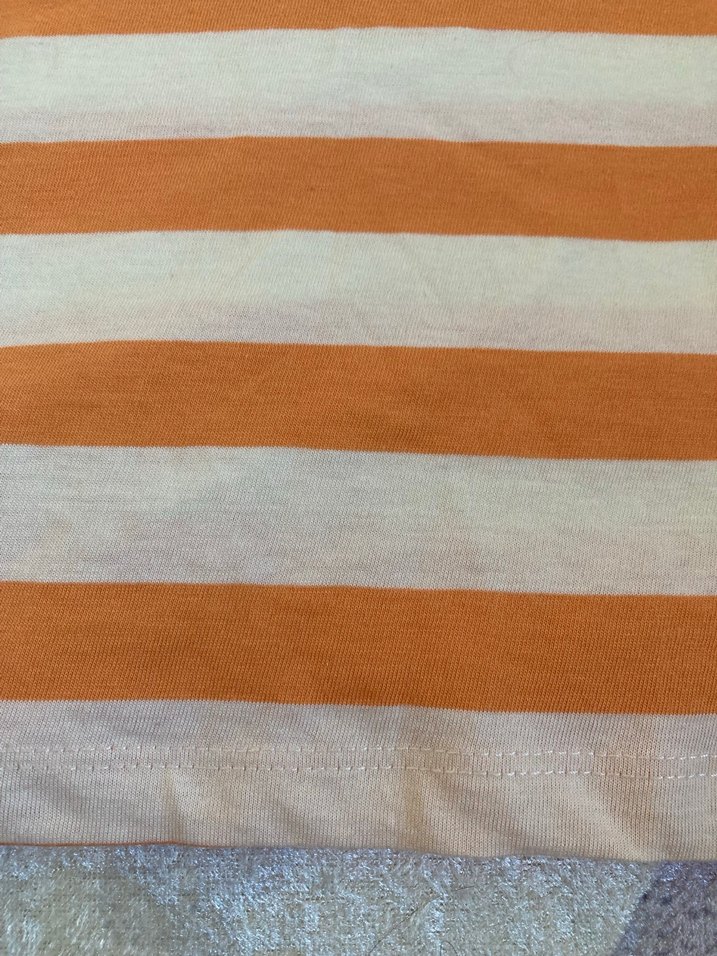 Mavi marka Turuncu çizgili kısa kollu tişört - Görsel 2