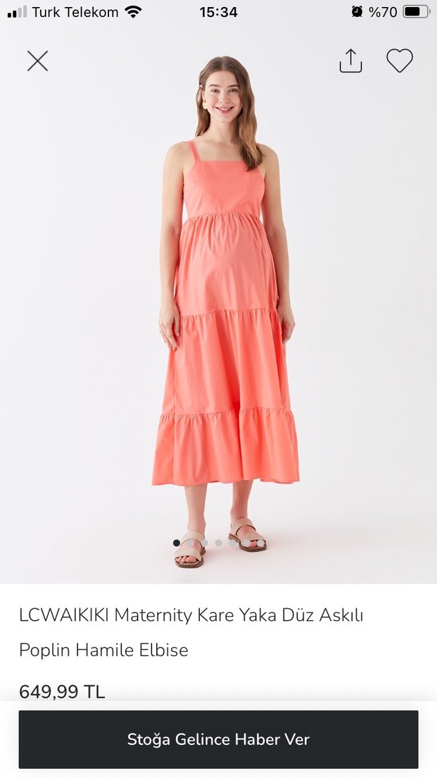 LCW Pembe Uzun Hamile Günlük Elbise - Görsel 5