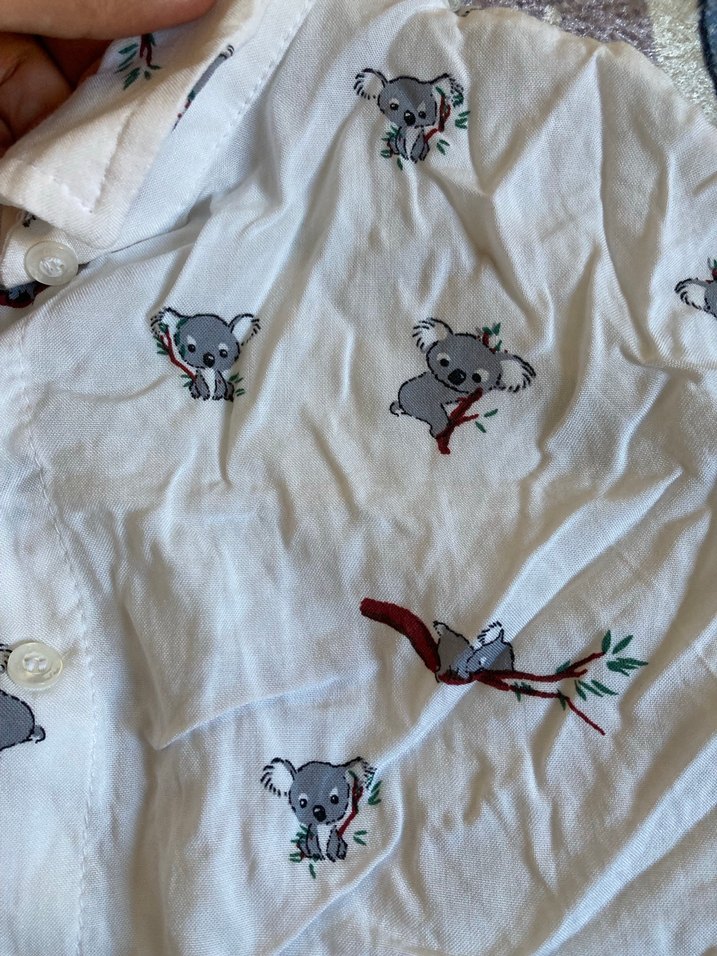 Koala desenli pamuklu Kadın Gömlek - Görsel 3