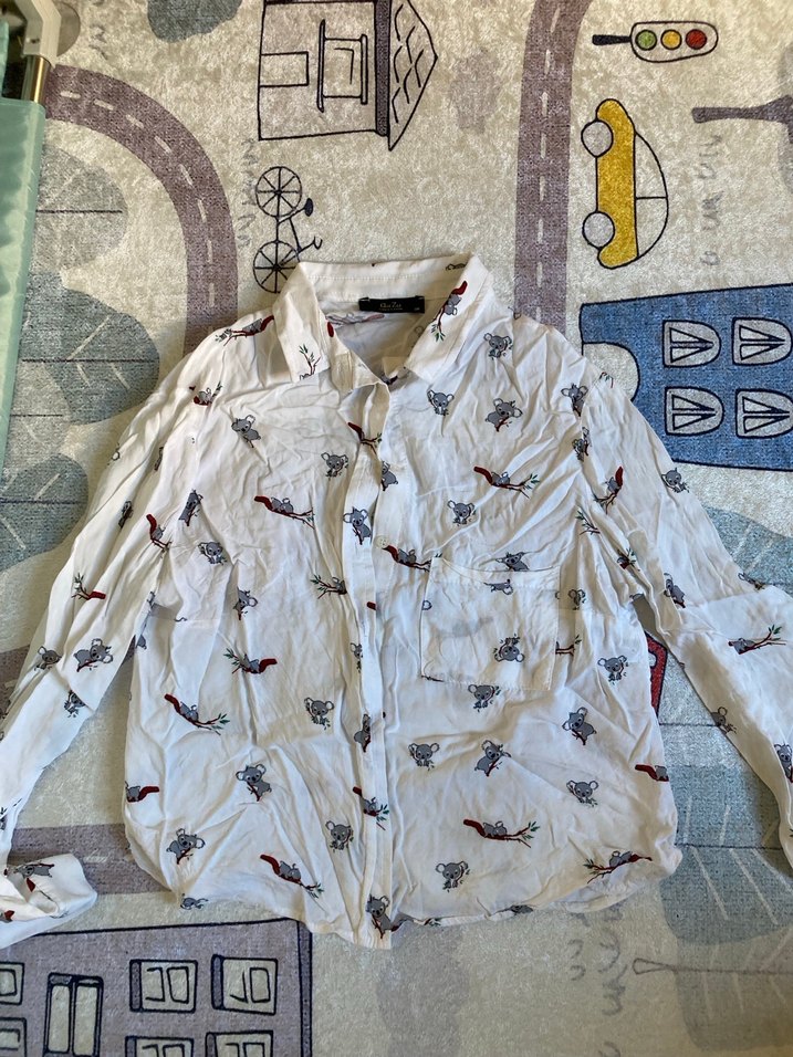 Koala desenli pamuklu Kadın Gömlek - Görsel 2