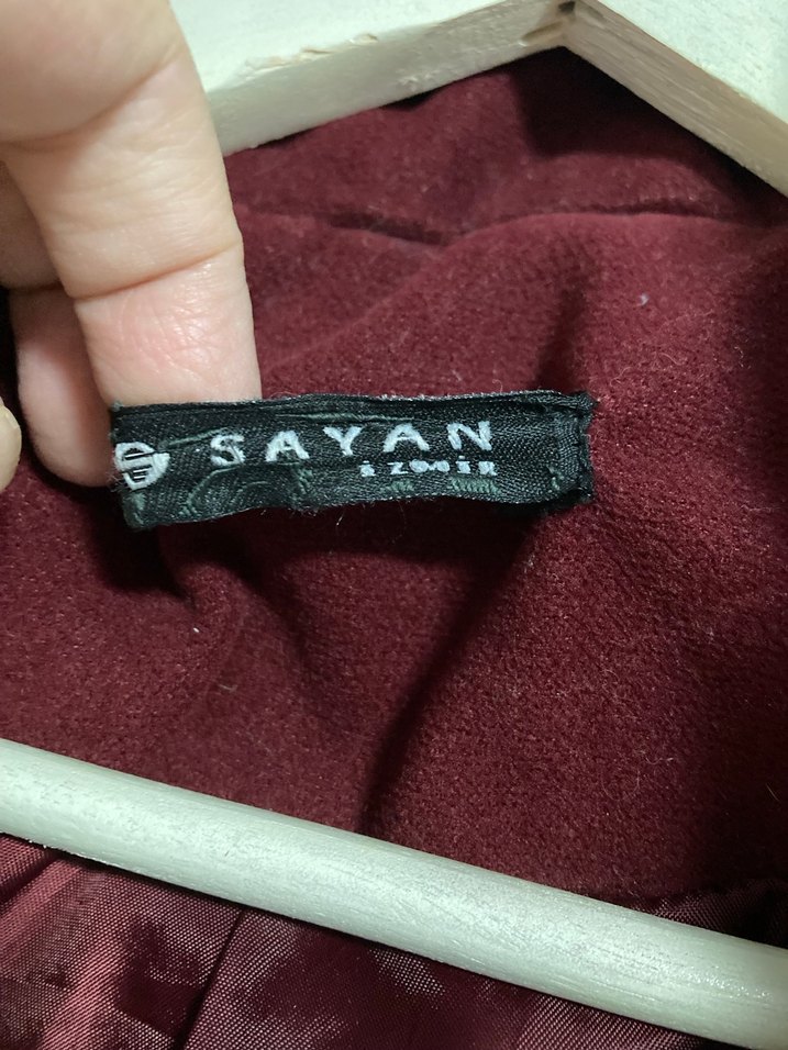 Kapüşonlu Bordo Kadın Kaban - Görsel 3