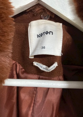 Kahverengi Suni Kürklü Yaka Kaban - Görsel 2