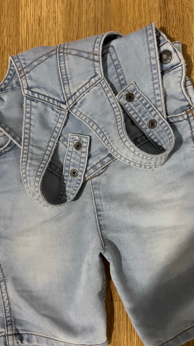 Erkek çocuk Kot Askılı Şort Tulum - Görsel 3