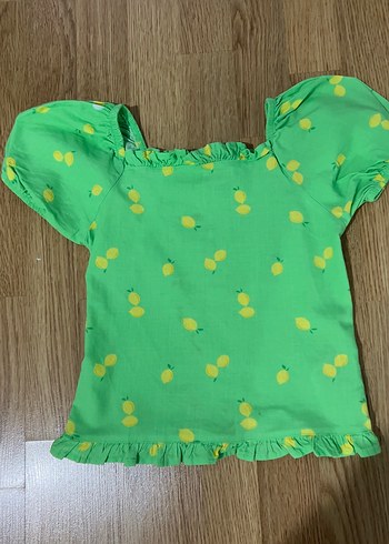 Yeşil Renkli Kız Çocuk Fırfırlı Bluz - Görsel 4