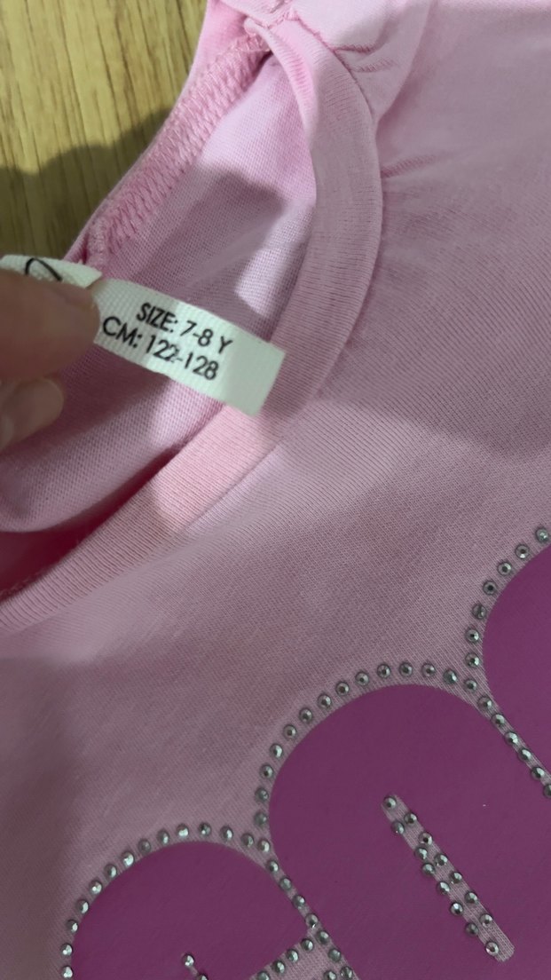 Pembe Kız Çocuk Payetli Crop Tişört - Görsel 3