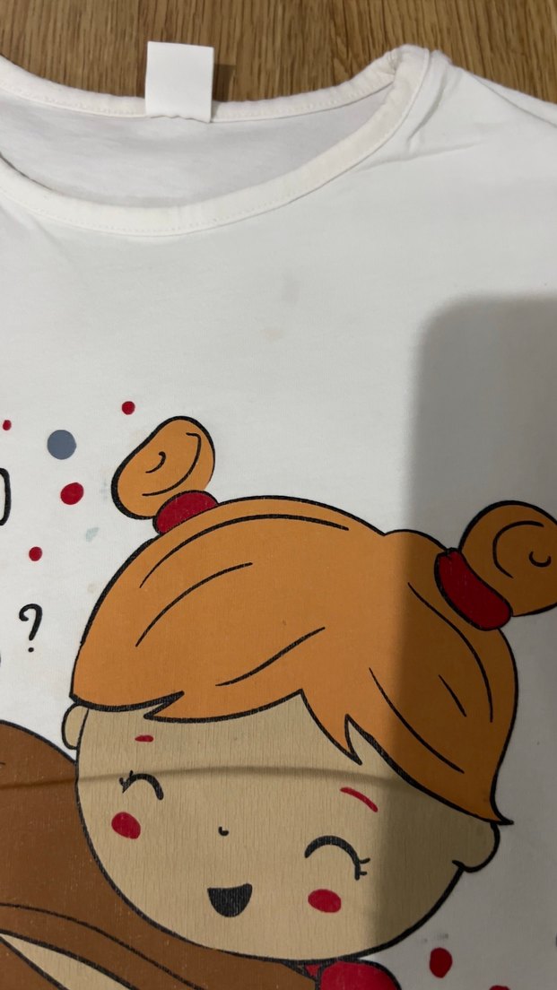 Kız Çocuk Baskılı Beyaz Tişört-tayt takımı - Görsel 2