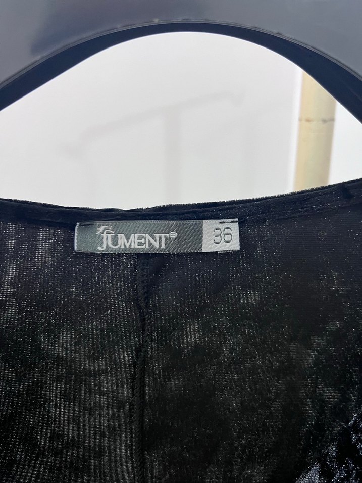 Drapeli Siyah Uzun Kollu Gotik Elbise - Görsel 5