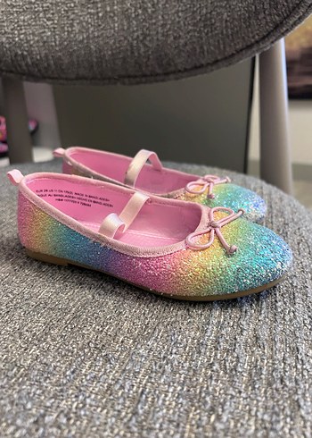 Kız Çocuk Renkli Simli Babet Ayakkabı - Görsel 3