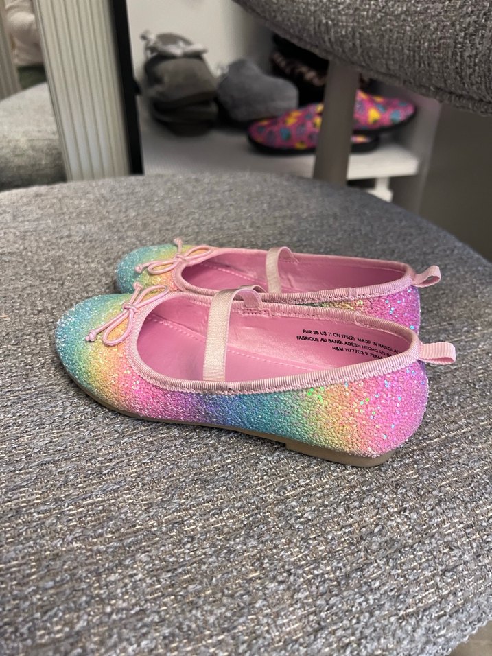 Kız Çocuk Renkli Simli Babet Ayakkabı - Görsel 4