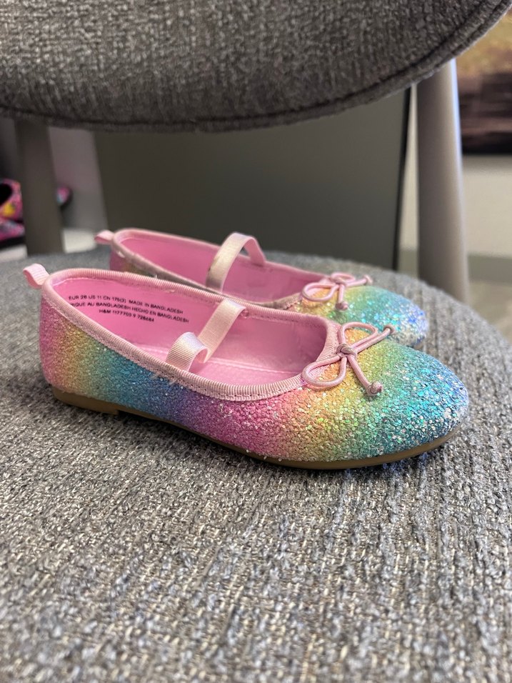 Kız Çocuk Renkli Simli Babet Ayakkabı - Görsel 3