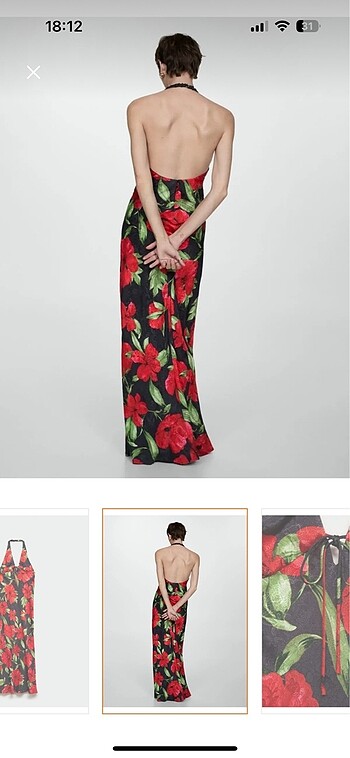 Mango Mango halter yaka çiçekli elbise