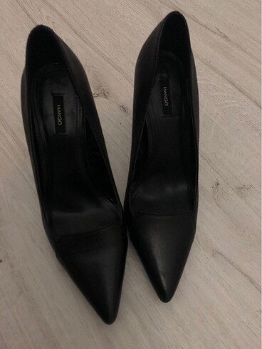 Siyah deri Mango stiletto 38