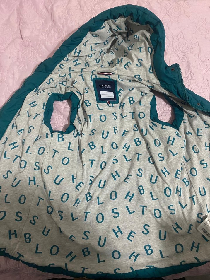 Kız Çocuk Turkuaz Kapüşonlu Fermuarlı Yelek - Görsel 3