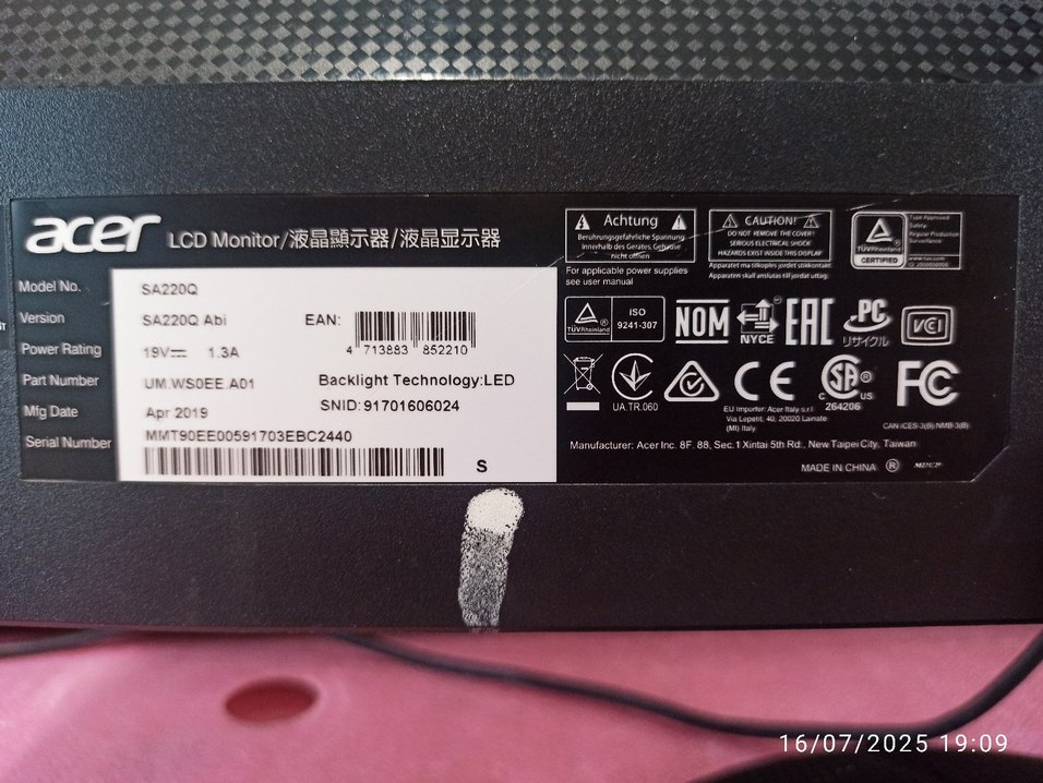 acer 22 inc Full HD Slim Led Monitör [HDMI+VGA Port] - Görsel 4