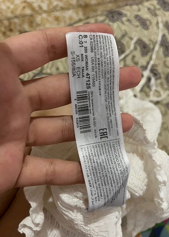 Mango Beyaz Nakışlı Bohem Keten Straplez Bluz
