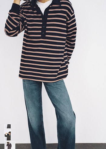 Zara Cizgili Polo Yaka