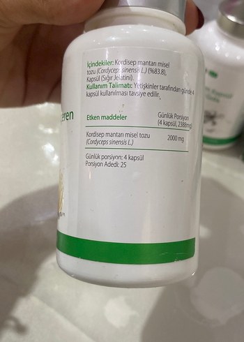 Diğer Tiens Kordiseps Mantarı Takviye Edici Gıda
