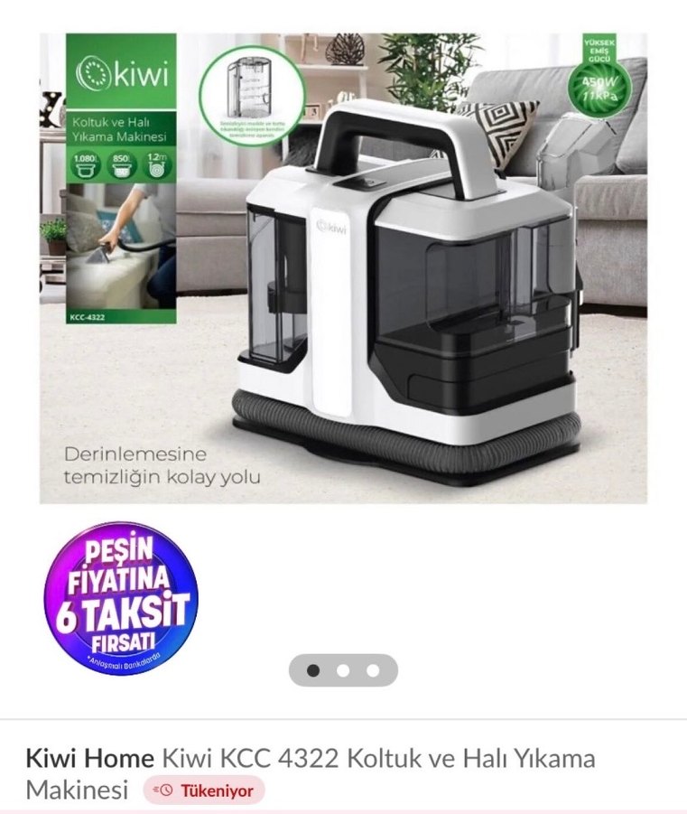 Gri Kiwi  koltuk ve halı yıkama makinesi - Görsel 2