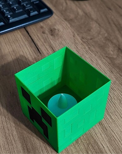 Beden yeşil Renk Minecraft led mumlu aydınlatma