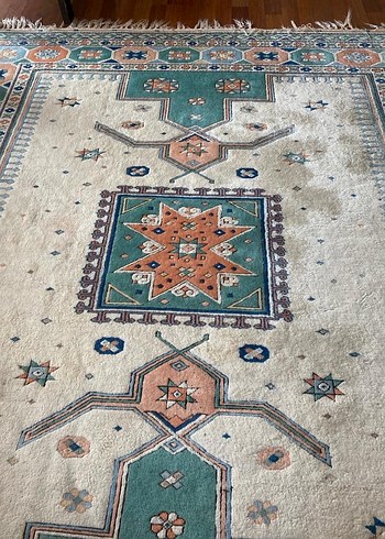 Etnik Desenli Çok Renkli Antika Halı - Görsel 6