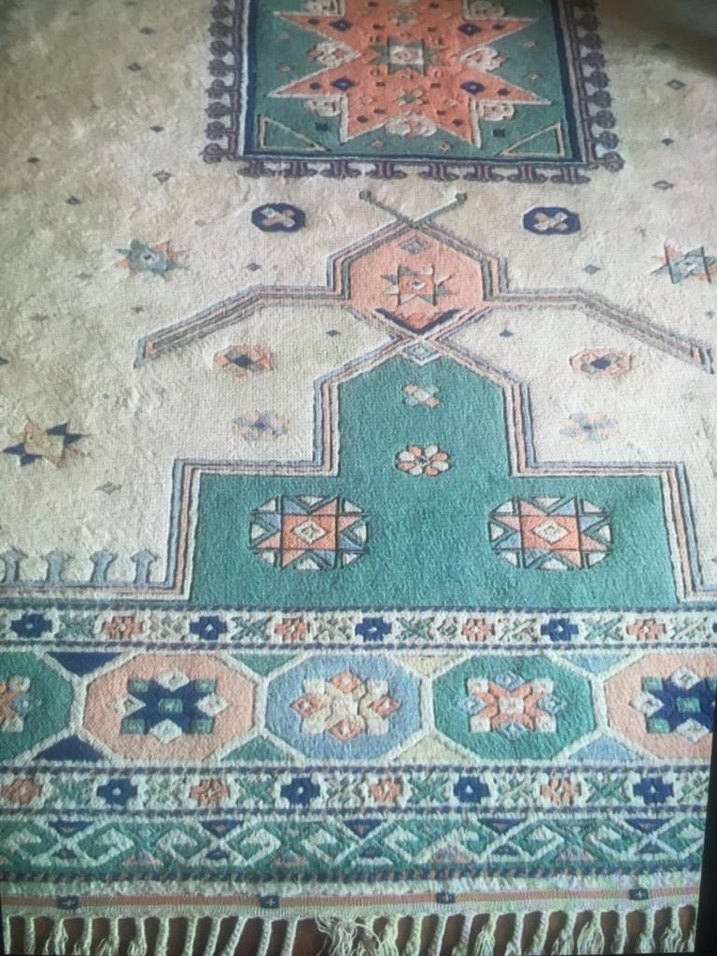 Etnik Desenli Çok Renkli Antika Halı - Görsel 3