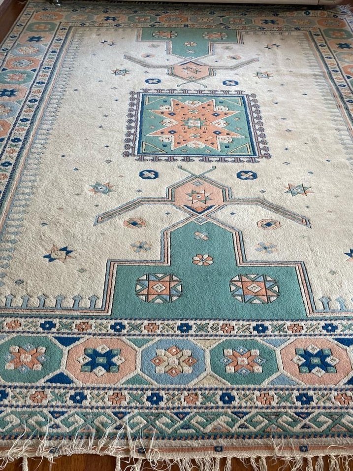 Etnik Desenli Çok Renkli Antika Halı - Görsel 4