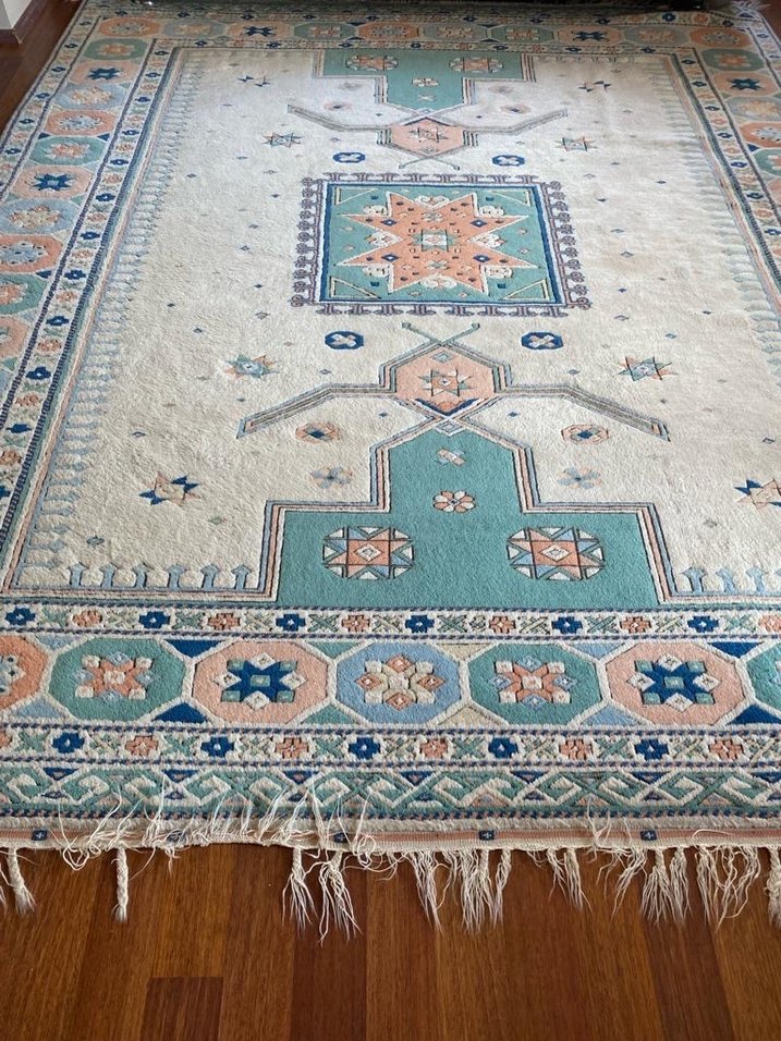 Etnik Desenli Çok Renkli Antika Halı - Görsel 5